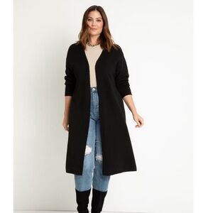 Eloquii Black Open-Front Duster